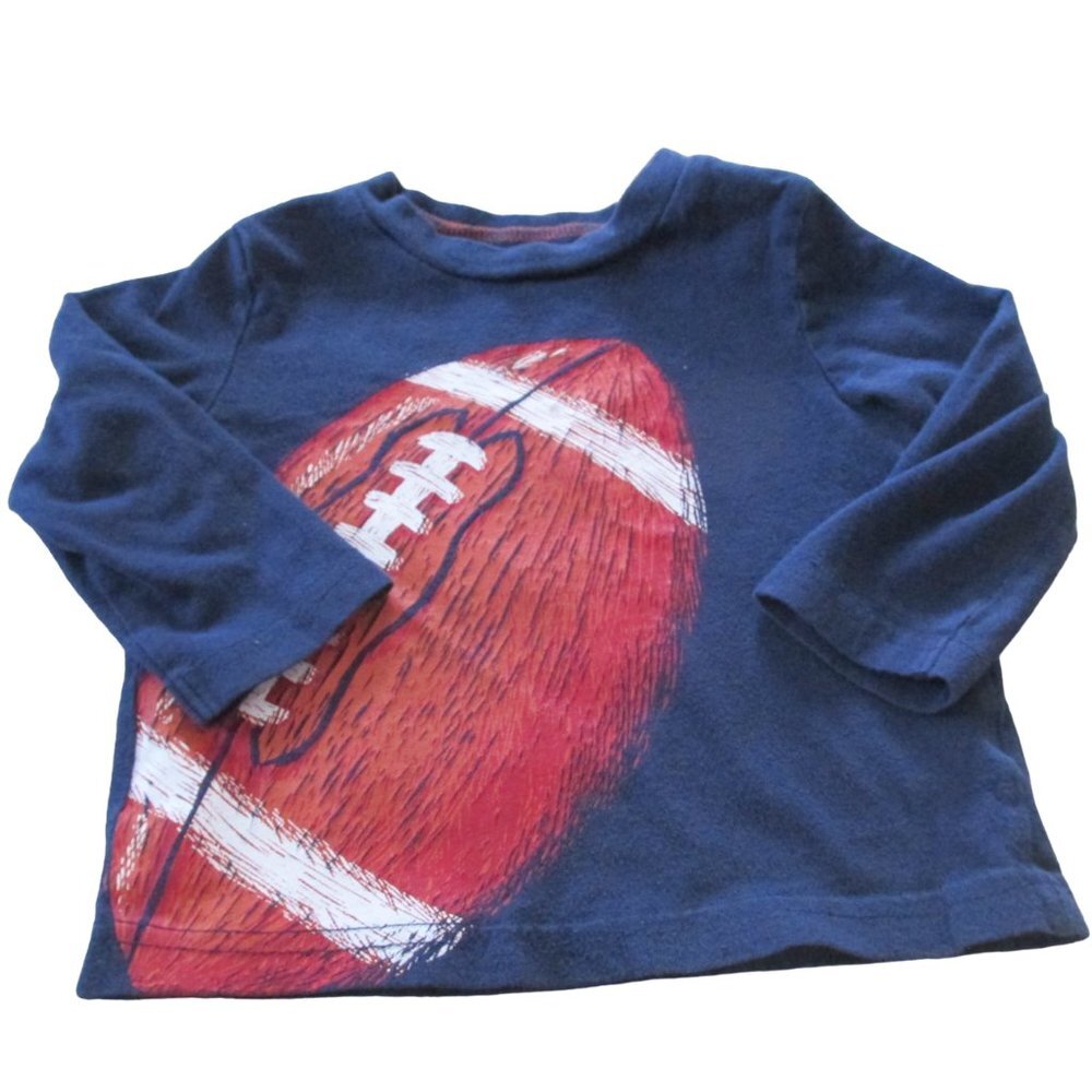 Circo Football Pullover T Shirt Toddler Boys 18M Blue Orange Long Sleeve Tee Top
